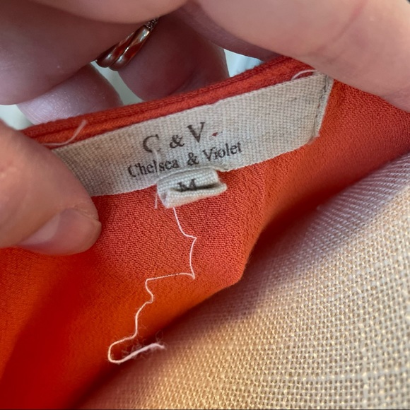 C&V Chelsea & Violet Button Down Coral Dress Size Medium - Picture 12 of 13